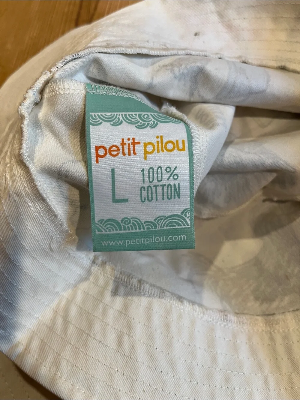 PETIT PILOU Kids White Chicken Printed Bucket Hat 100% Cotton